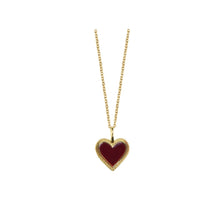  Rouge Noir Enamel Heart Necklace