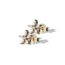  Lily Flower Pavé Stud Earrings