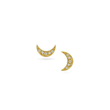  Mini Moon Pavé Stud Earrings